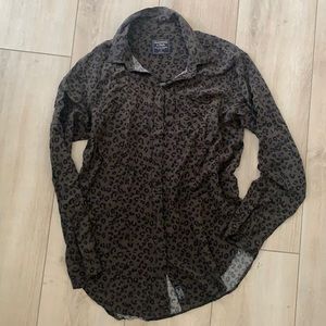 Leopard Print Button Front Top
